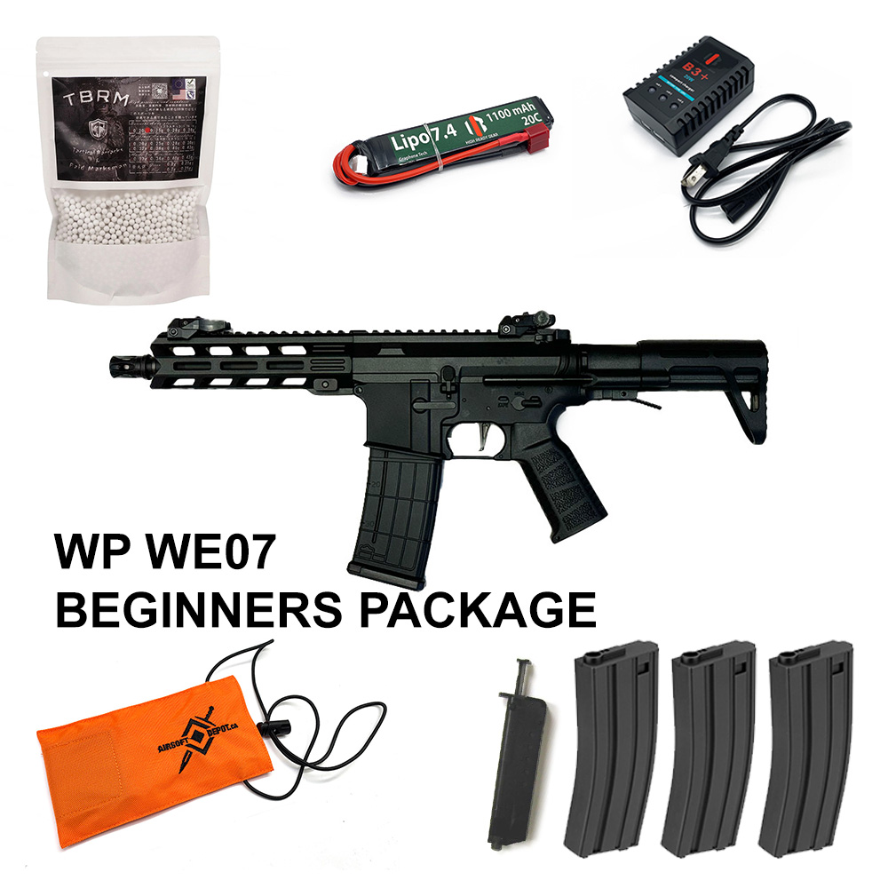 Beginners Bundle GOLF - Well Pro WE07 M4 SBR AEG - 30 rps ETU